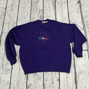 Vintage 90s Disney Land Winnie the Pooh Disney Purple 1990s Sweatshirt